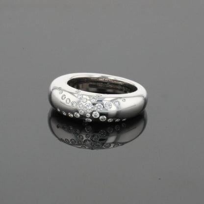 Chaumet Anneau Diamonds 18K White Gold Flush Set Band Ring