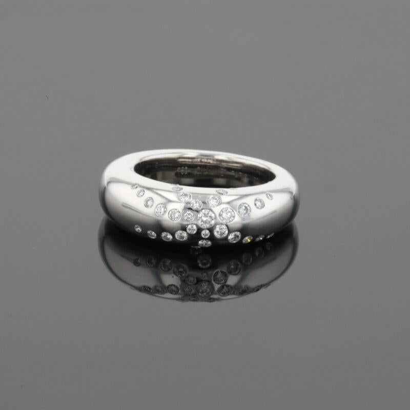 Chaumet Anneau Diamonds 18K White Gold Flush Set Band Ring