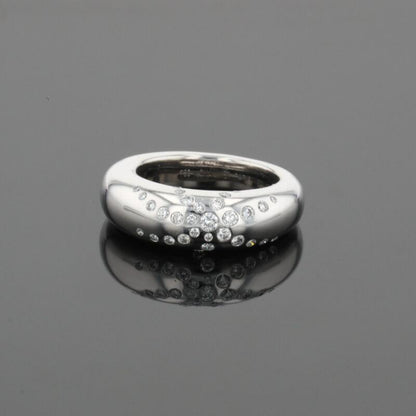 Chaumet Anneau Diamonds 18K White Gold Flush Set Band Ring