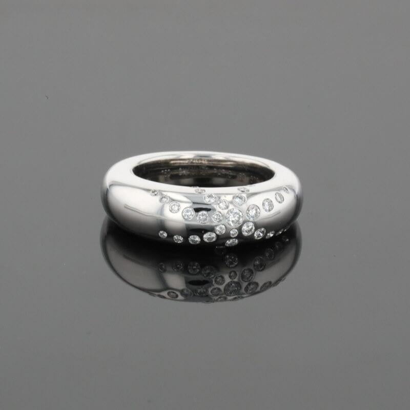 Chaumet Anneau Diamonds 18K White Gold Flush Set Band Ring