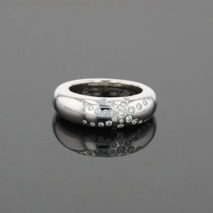 Chaumet Anneau Diamonds 18K White Gold Flush Set Band Ring