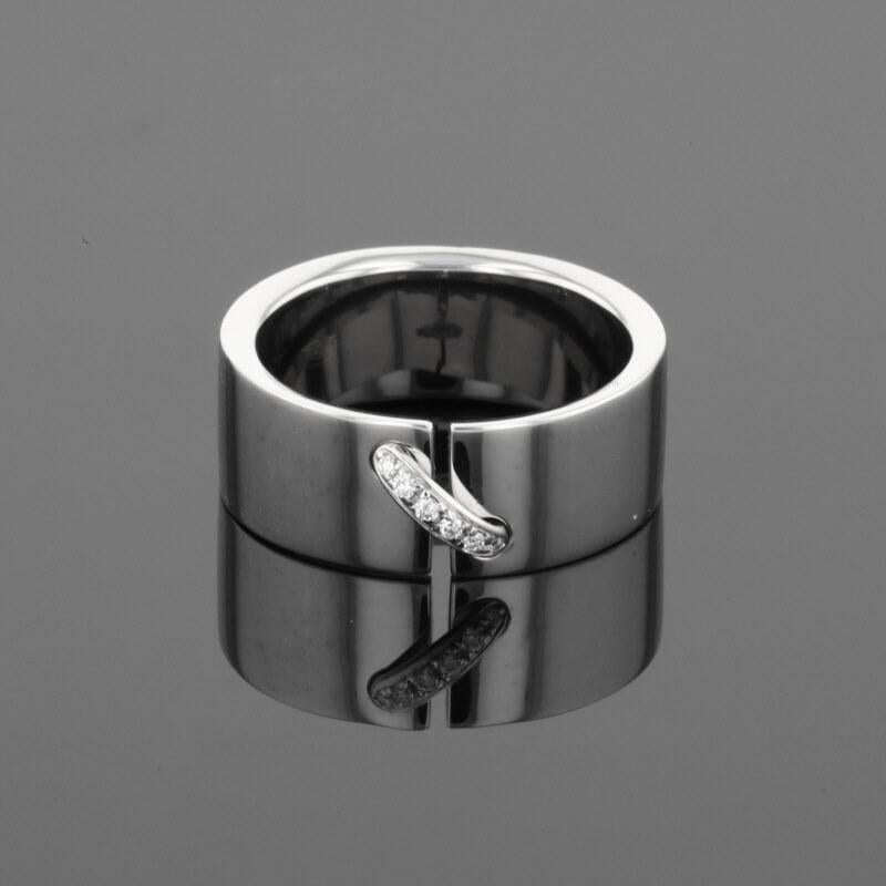 Chaumet Liens Diamonds 18K White Gold Wide Band Ring