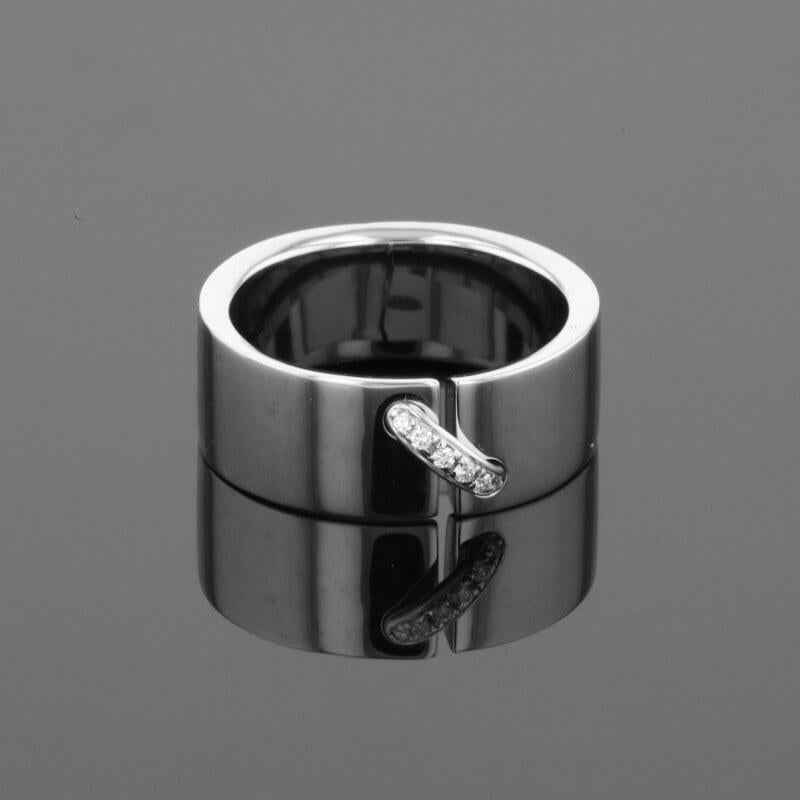 Chaumet Liens Diamonds 18K White Gold Wide Band Ring