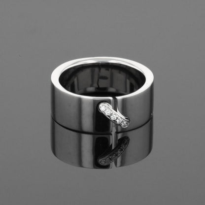 Chaumet Liens Diamonds 18K White Gold Wide Band Ring