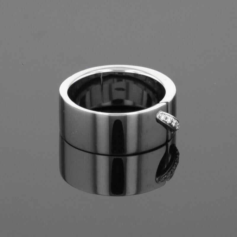 Chaumet Liens Diamonds 18K White Gold Wide Band Ring