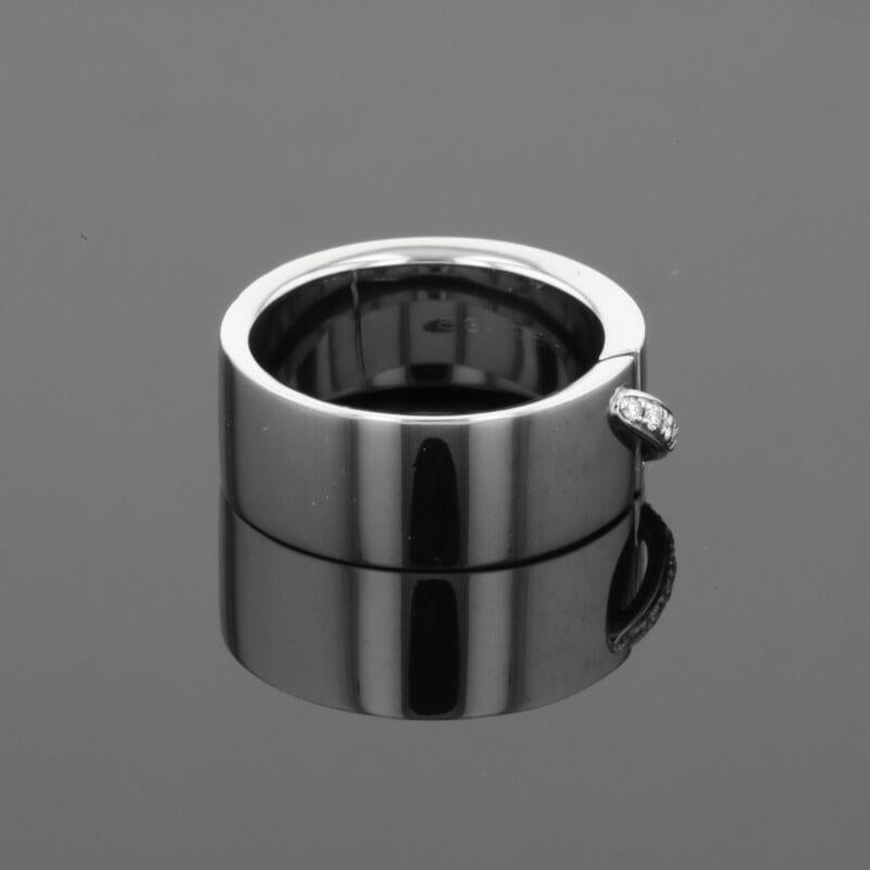 Chaumet Liens Diamonds 18K White Gold Wide Band Ring