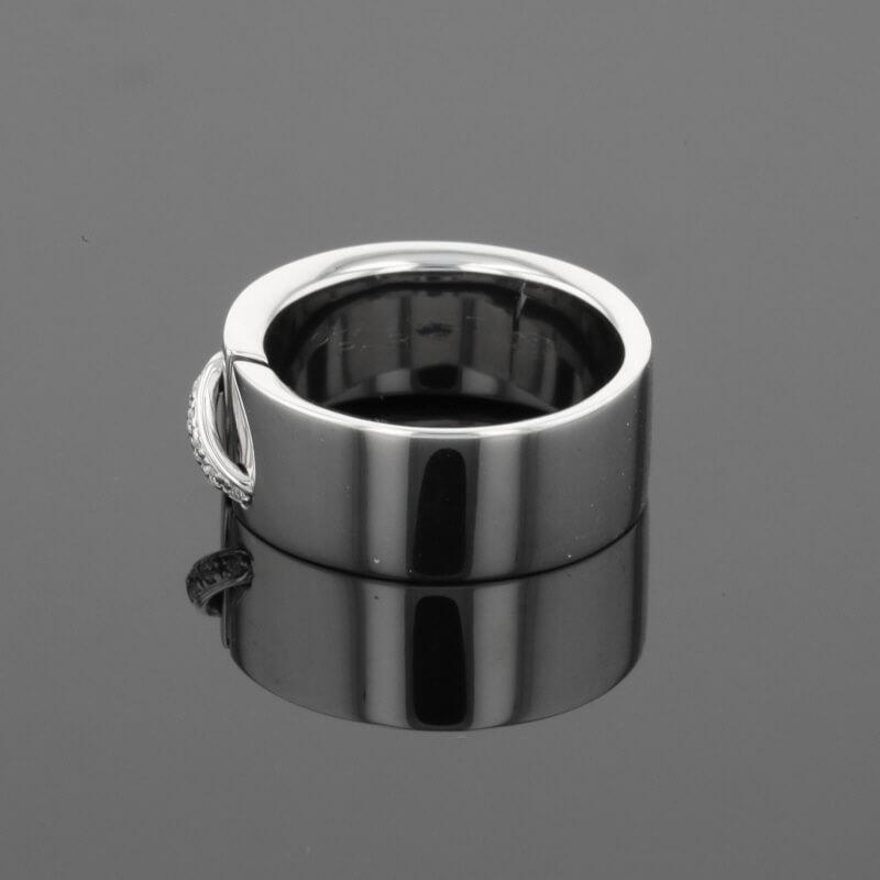 Chaumet Liens Diamonds 18K White Gold Wide Band Ring
