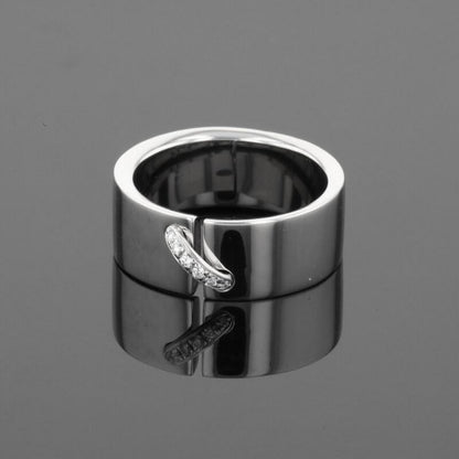 Chaumet Liens Diamonds 18K White Gold Wide Band Ring