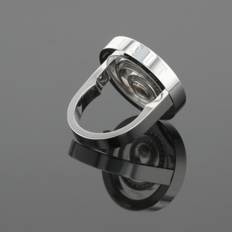 Chopard Happy Spirit Diamonds Circle Round Diamond Halo Set 18K White Gold Ring
