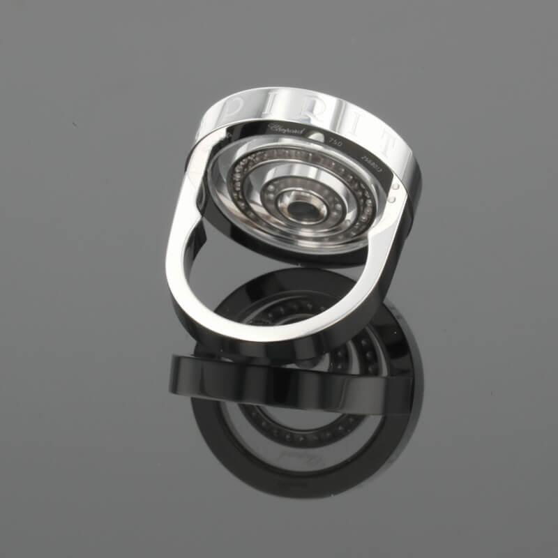 Chopard Happy Spirit Diamonds Circle Round Diamond Halo Set 18K White Gold Ring