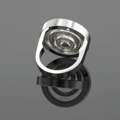 Chopard Happy Spirit Diamonds Circle Round Diamond Halo Set 18K White Gold Ring