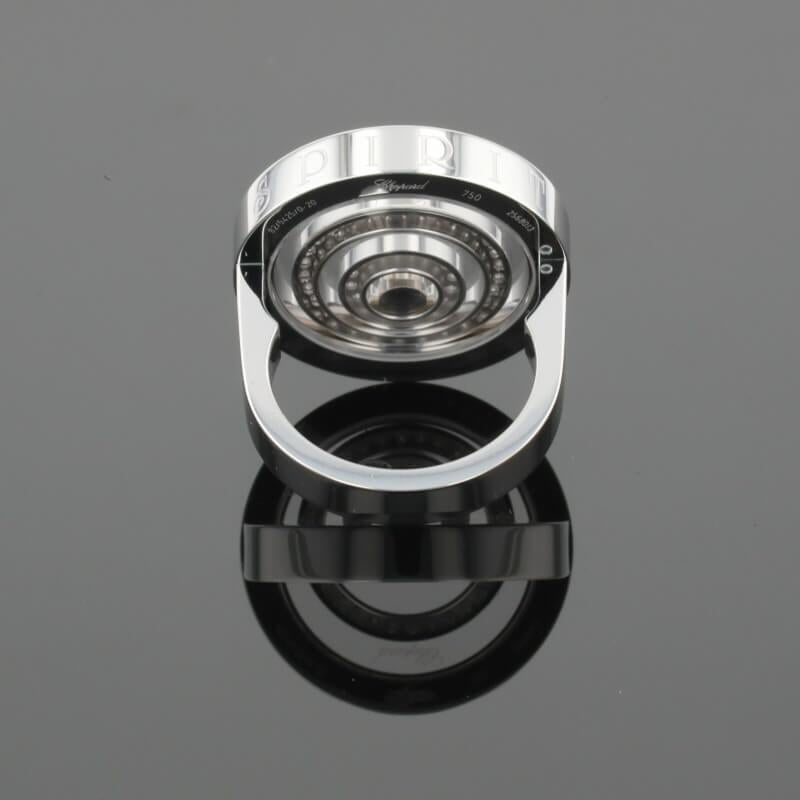 Chopard Happy Spirit Diamonds Circle Round Diamond Halo Set 18K White Gold Ring