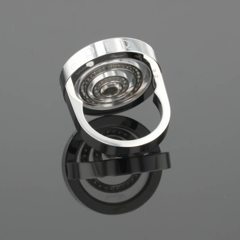 Chopard Happy Spirit Diamonds Circle Round Diamond Halo Set 18K White Gold Ring