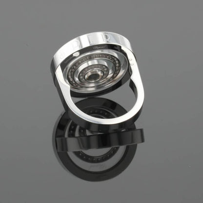 Chopard Happy Spirit Diamonds Circle Round Diamond Halo Set 18K White Gold Ring