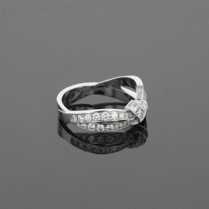 Chaumet Liens Seduction Ribbon Symbol Diamonds 18K White Gold Ring
