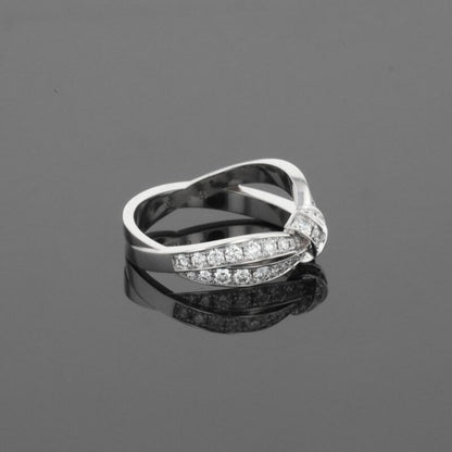 Chaumet Liens Seduction Ribbon Symbol Diamonds 18K White Gold Ring