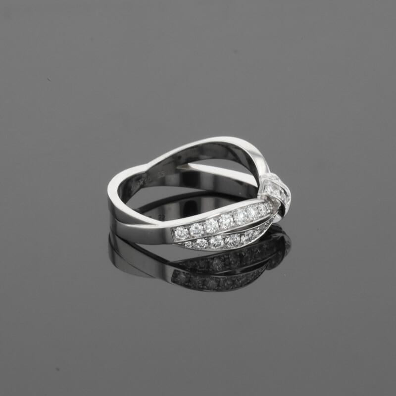 Chaumet Liens Seduction Ribbon Symbol Diamonds 18K White Gold Ring