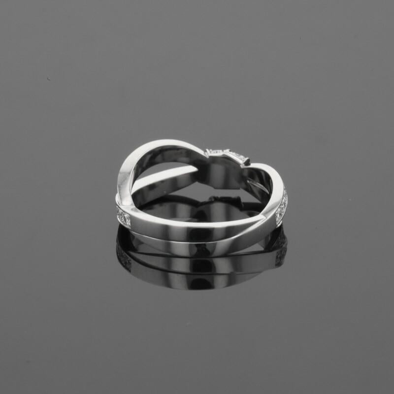 Chaumet Liens Seduction Ribbon Symbol Diamonds 18K White Gold Ring