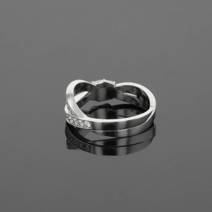Chaumet Liens Seduction Ribbon Symbol Diamonds 18K White Gold Ring