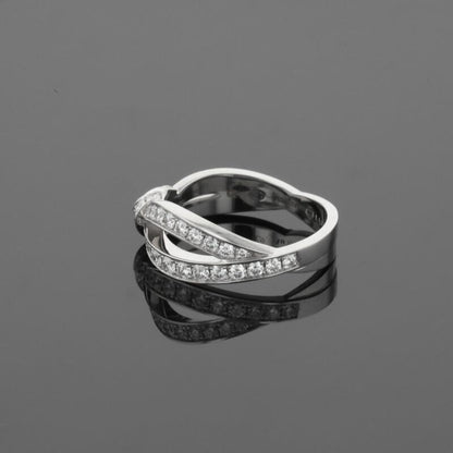 Chaumet Liens Seduction Ribbon Symbol Diamonds 18K White Gold Ring