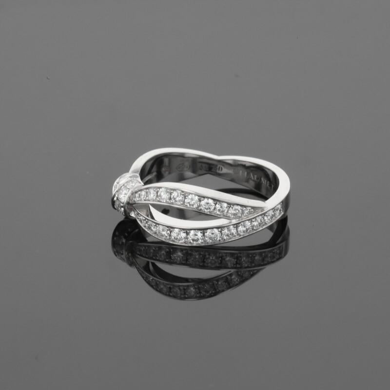 Chaumet Liens Seduction Ribbon Symbol Diamonds 18K White Gold Ring