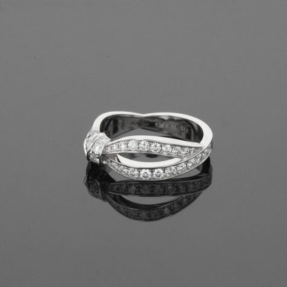 Chaumet Liens Seduction Ribbon Symbol Diamonds 18K White Gold Ring