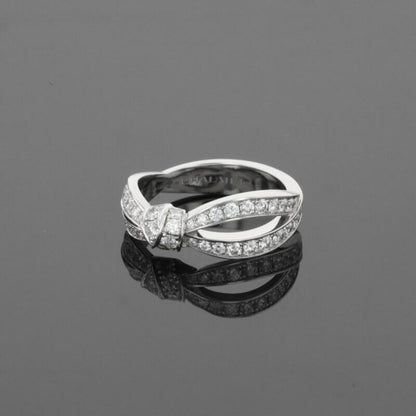 Chaumet Liens Seduction Ribbon Symbol Diamonds 18K White Gold Ring