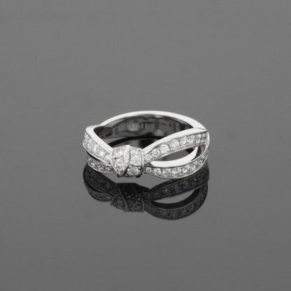 Chaumet Liens Seduction Ribbon Symbol Diamonds 18K White Gold Ring