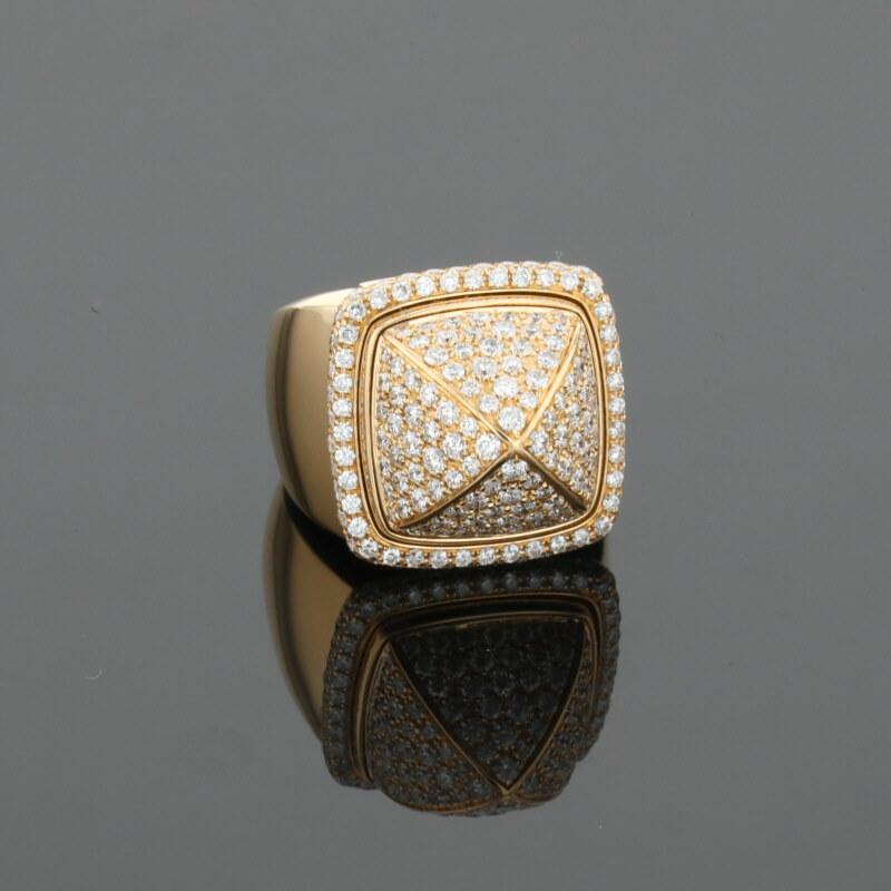 Fred Pain de Sucre Diamonds & 18K Yellow Gold Signet Ring