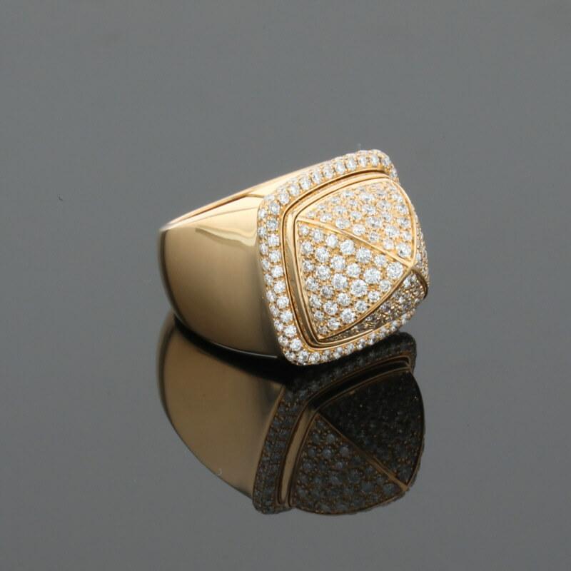 Fred Pain de Sucre Diamonds & 18K Yellow Gold Signet Ring