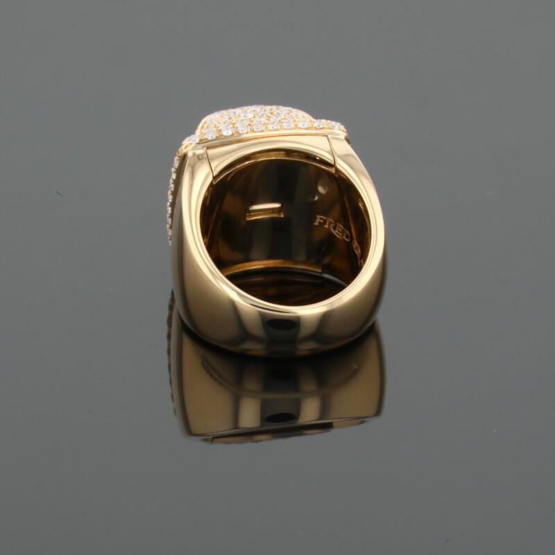 Fred Pain de Sucre Diamonds & 18K Yellow Gold Signet Ring