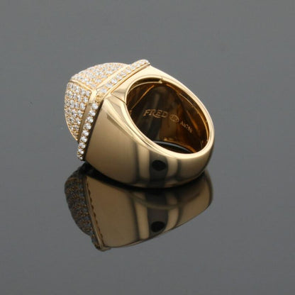 Fred Pain de Sucre Diamonds &amp; 18K Yellow Gold Signet Ring