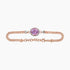 Pink Kunzite & White Diamond 18K Rose Gold Charm Oval Shape Bracelet