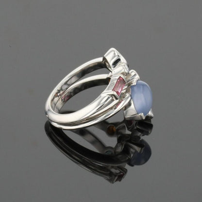 Cartier Meli Melo Diamond Chalcedony Aquamarine Garnet Tourmalines Platinum Ring