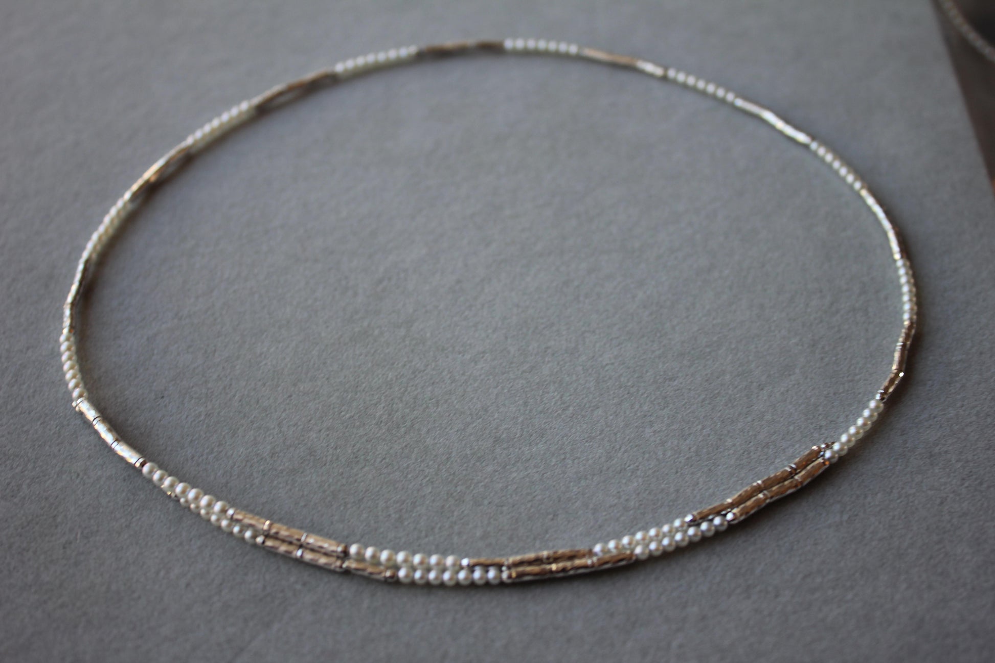 18K White Gold White Akoya Pearl Adjustable Magnetic Choker Necklace Bracelet