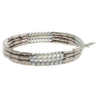 18K White Gold White Akoya Pearl Adjustable Magnetic Choker Necklace Bracelet
