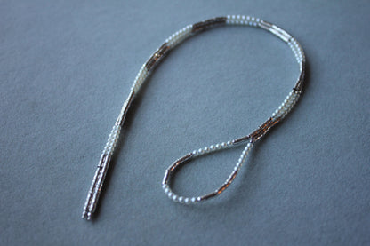 18K White Gold White Akoya Pearl Adjustable Magnetic Choker Necklace Bracelet
