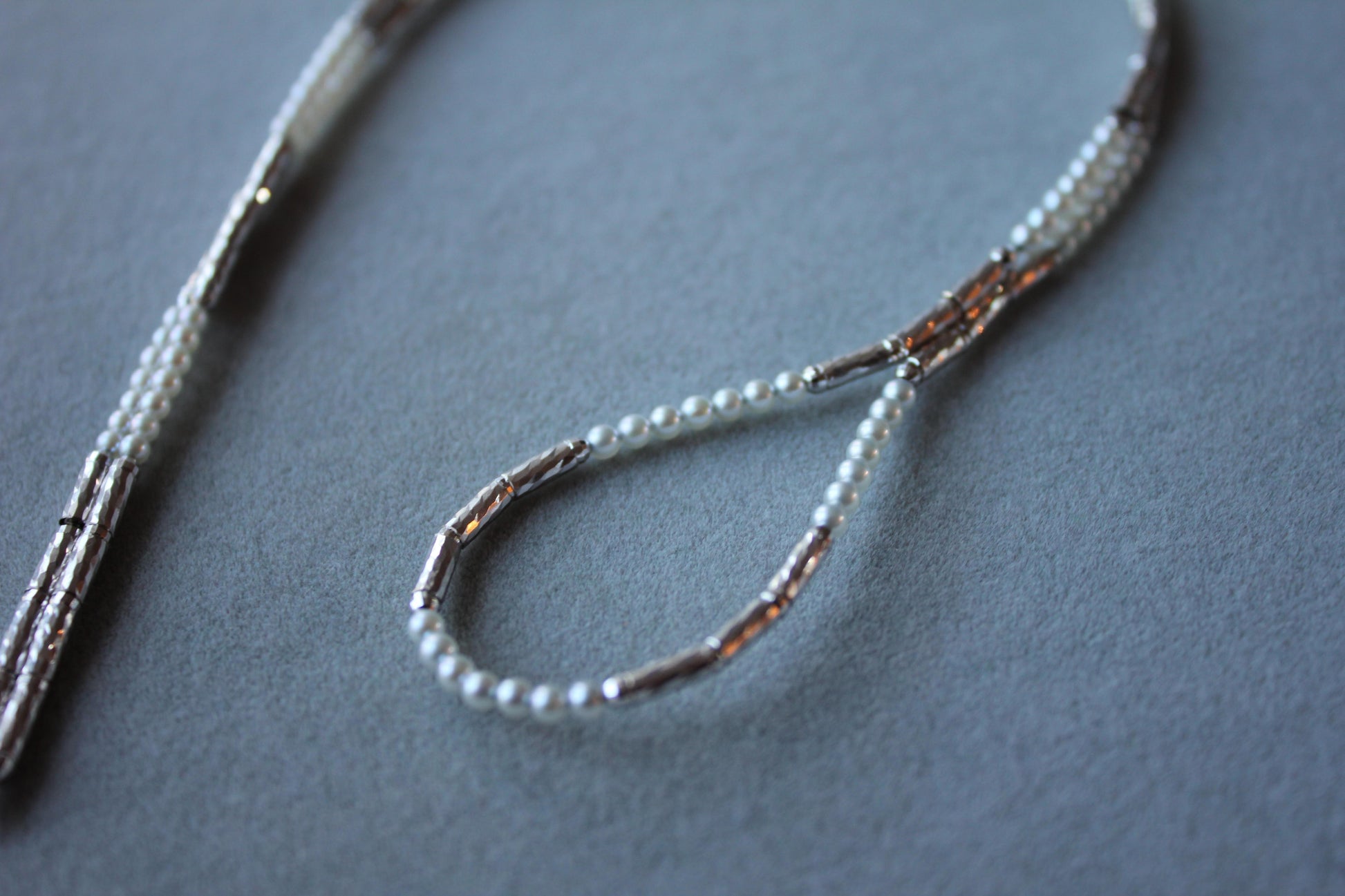 18K White Gold White Akoya Pearl Adjustable Magnetic Choker Necklace Bracelet