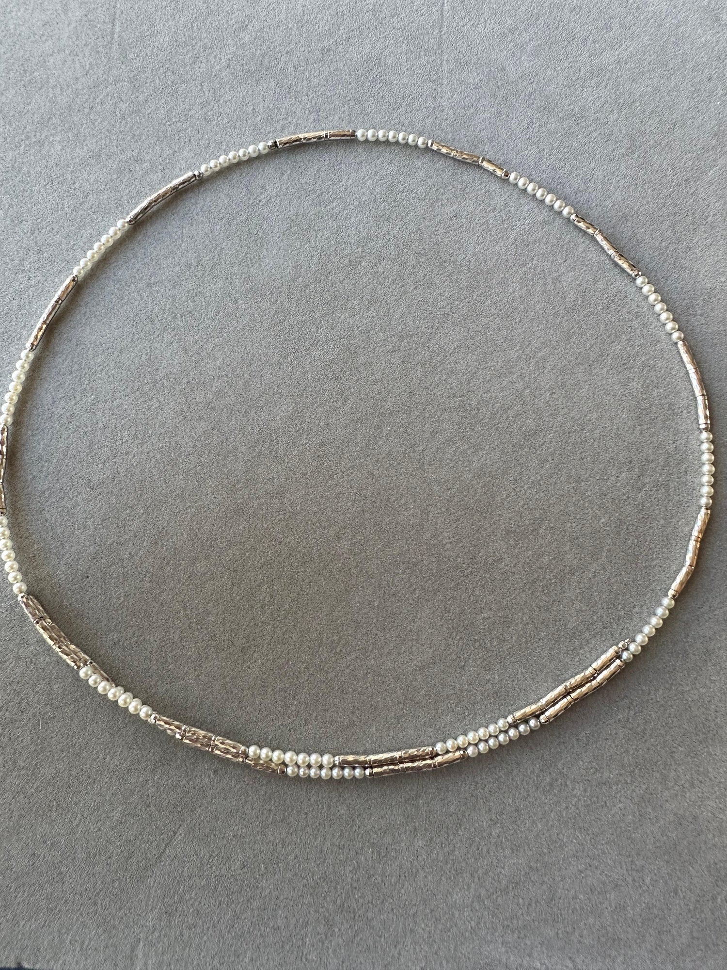 18K White Gold White Akoya Pearl Adjustable Magnetic Choker Necklace Bracelet