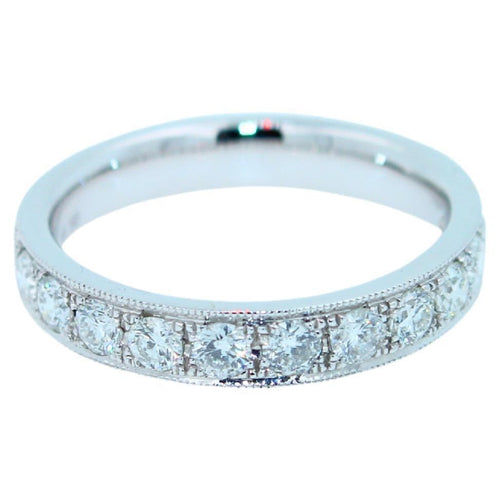 1 Cts Diamond Pave Eternity Wedding Age мерейтойлық сақинасы ақ алтыннан жасалған сақина