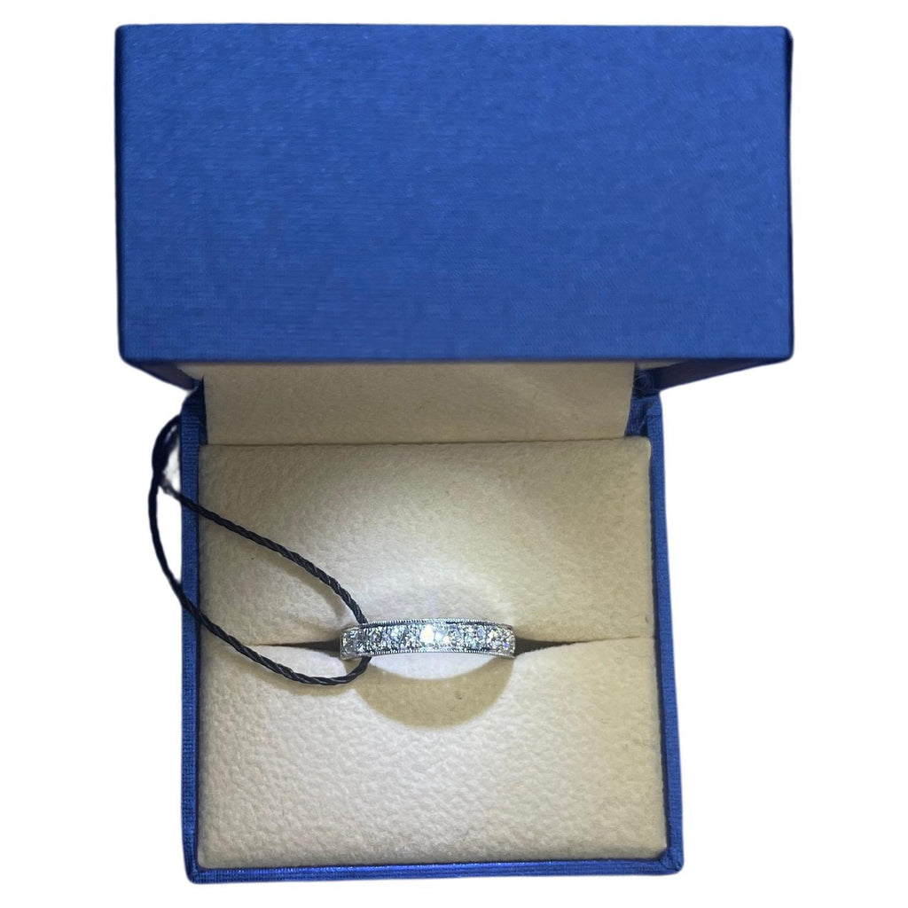 1 Cts Diamond Pave Eternity Engagement Wedding Anniversary Band White Gold Ring