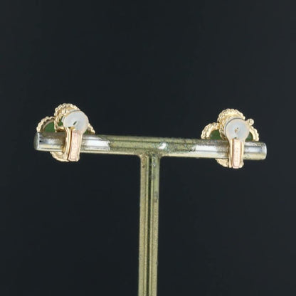 Van Cleef &amp; Arpels Vintage Alhambra Green Jade 18K Yellow Gold Earrings