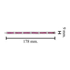 Art Deco Style Pink Red Ruby & Diamond Baguette Tennis 18K White Gold Bracelet