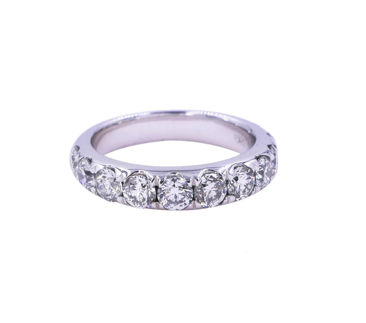 2 Carat Classic Round Shape Brilliant Cut Diamond Wide Eternity Half Way Wedding