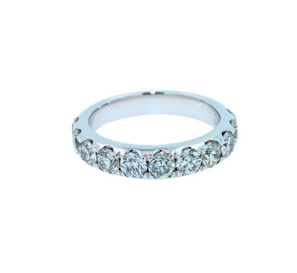 2 Carat Classic Round Shape Brilliant Cut Diamond Wide Eternity Half Way Wedding