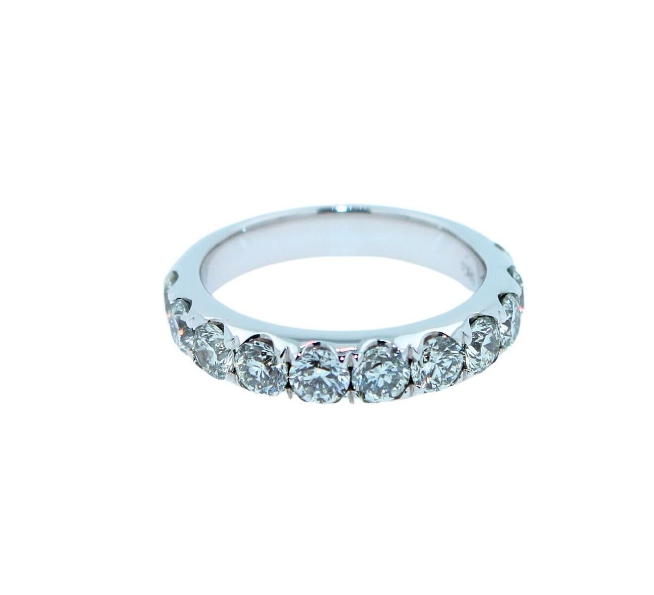 2 Carat Classic Round Shape Brilliant Cut Diamond Wide Eternity Half Way Wedding