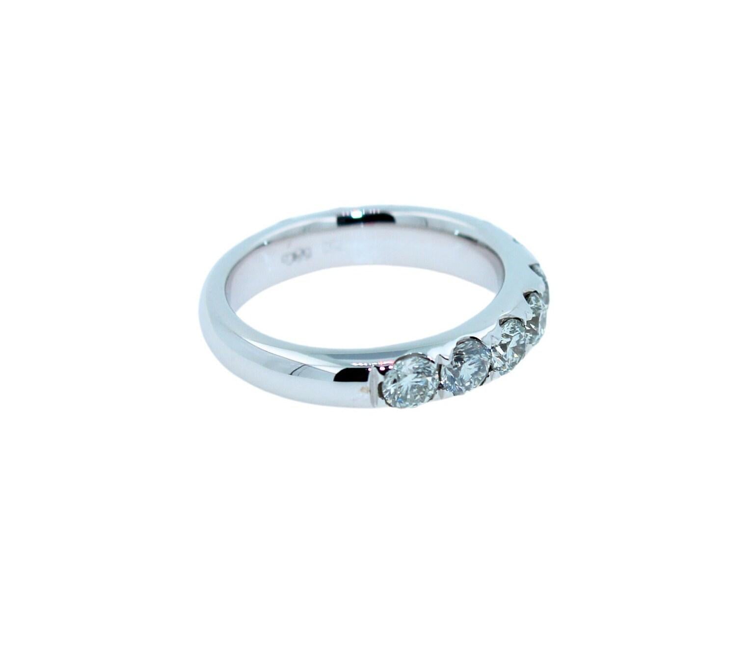 2 Carat Classic Round Shape Brilliant Cut Diamond Wide Eternity Half Way Wedding