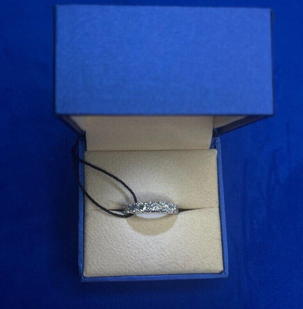 2 Carat Classic Round Shape Brilliant Cut Diamond Wide Eternity Half Way Wedding