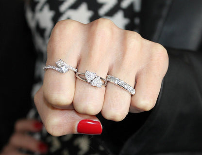 2 Carat Classic Round Shape Brilliant Cut Diamond Wide Eternity Half Way Wedding