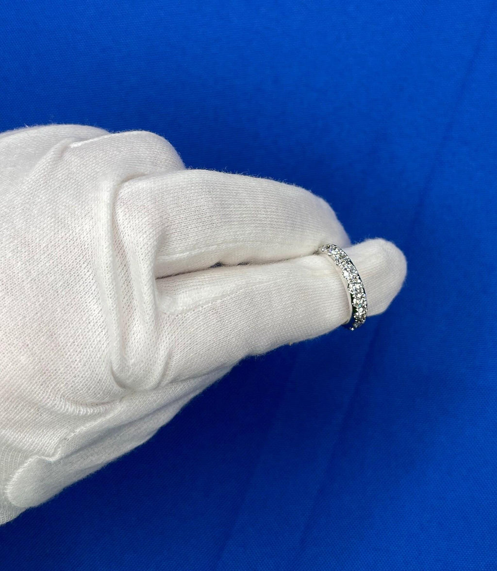 2 Carat Classic Round Shape Brilliant Cut Diamond Wide Eternity Half Way Wedding